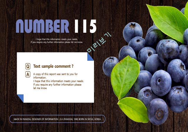 블루베리 열매 과일 컨셉 PPT 파워포인트 템플릿 (by Agipangda)   (6 )